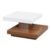 Mayeerty Square 360° Rotating Coffee Table with Three Detachable Tray - 3 of 4