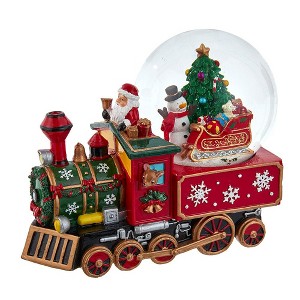 Kurt Adler 120MM Musical Santa Driving Train Water Globe - 1 of 4