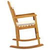 vidaXL Acacia Wood Rocking Chair - Indoor and Outdoor Wooden Rocker with Comfortable Cushions, Easy Assembly - Brown Cream Finish - 4 of 4