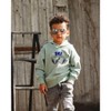 Deux par Deux Boy Super Soft Hooded Brushed Jersey Sweatshirt with Graphic Print Green - 4 of 4