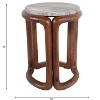 Artistic End Table, Side Table, or Small Night Stand - Wood Bedside Table with Marble Top for Chic Bedroom or Living Room Decor - 18" Ivory & Brown - 4 of 4