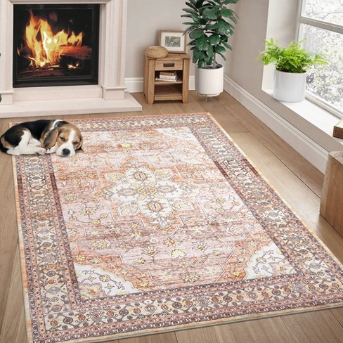 Area Rug Washable Rug Vintage Bohemian Rug, Ultra Soft Area Rugs for Bedroom Living Room Dining Room - image 1 of 4