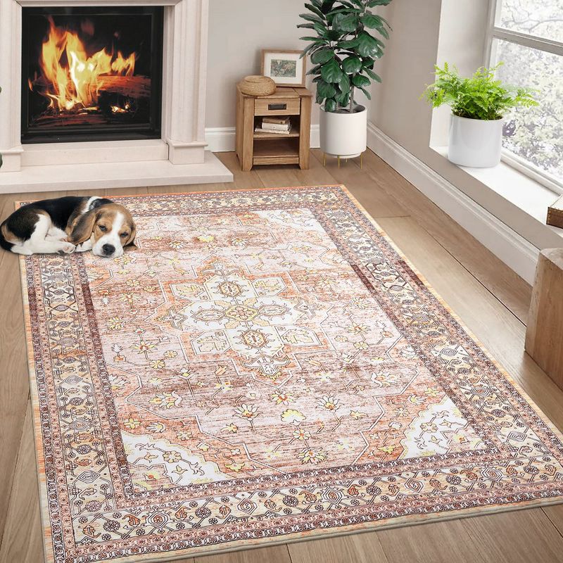 Area Rug Washable Rug Vintage Bohemian Rug, Ultra Soft Area Rugs for Bedroom Living Room Dining Room, 2 of 9