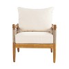 Christopher Knight Home Amos Outdoor Woven Rope Acacia Wood Club Chair with Thick Cushion (Set of 2) - 4 of 4