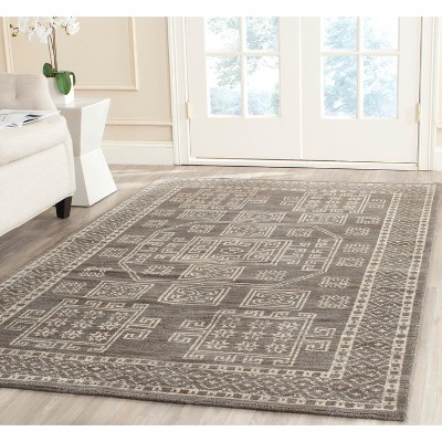 Gray Hand-Knotted Wool Rectangular Area Rug