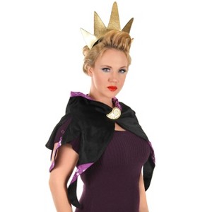 HalloweenCostumes.com   Women  Disney The Little Mermaid Ursula Headband Crown and Cape, Black/Purple/Brown - 1 of 4