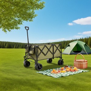 Lightweight Heavy Duty Folding Beach Wagon, Portable Utility Cart with Wheels for Camping, Grocery, Garden - ModernLuxe - 1 of 4