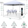 10x10 FT Heavy Duty Pop Up Canopy Tent with 1 Removable Mesh Sidewalls, One Person Setup Commercial Shelter for Events, Parties, Camping - 2 of 4