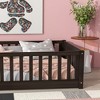 Whisen Twin Bed & Rubber Wood Floor Bed with Fence without Door, Multi - Functional Floor Bed for Kids' Sleep & Play - 4 of 4