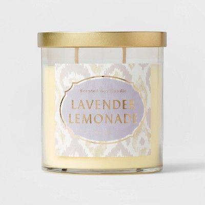 2-Wick Clear Glass Lavender Lemonade Lidded Jar Candle 15.1oz - Opalhouse™