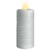 LumiPur 3.5"x9"  Signature Natural Glow Flickering Flameless LED Wax Pillar Candle Gray Fog - 3 of 4
