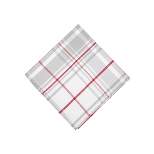 C&F Home Sentiment Red White and Gray Plaid Woven Napkin Set of 6