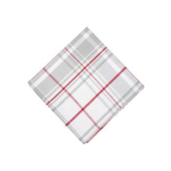 C&F Home Sentiment Red White and Gray Plaid Woven Napkin Set of 6