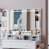 FONTOI 29.2"W/37"W/41"W Makeup Vanity Table Desk with Mirror Left Bedside Cabinet Stool Dresser Set for Woman Bedroom Dressing Room, Black/White - 2 of 4