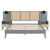 Queen Size Solid Wood Bed Frame With 2 Nightstands And Lamps,Bedroom Sets Queen,Bedroom Sets Furniture -Maison Boucle - 4 of 4