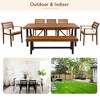 Whisen Outdoor Wood Dining Set, Outdoor Dining Furniture With Removable Cushions, Ergonomic Chairs And Bench - 3 of 4