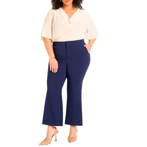 Eloquii Women's Plus Size The 365 Suit Crop Flare Leg Trouser - 32, Blue :  Target