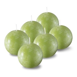 Spaas Rustic Ball Candles – Set of 6 Unscented Decorative Round Candles - 3 Inch Diameter - Available in 12 Colors - 1 of 4