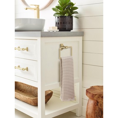 Golden Champagne Wall Mounted Towel Ring with Elegant Design