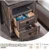 Nightstand Set of 2, Farmhouse End Table with Charging Station & 2 Drawers, 18″ Wood Bedside Table for Bedroom/Living Room/Hallway - 3 of 4