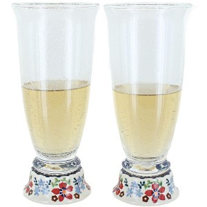 Blue Rose Polish Pottery P002 Set of 2 Maf Beer Glasses - 1 of 1