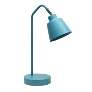 Simple Designs Sleek Essentials Adjustable Metal Desk Lamp Cyan Blue - 1 of 4