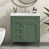 SeaCamel 30" Single Sink Bathroom Vanity - Modern Storage Cabinet with 2 Drawers & Tip-out Drawer - 2 of 4