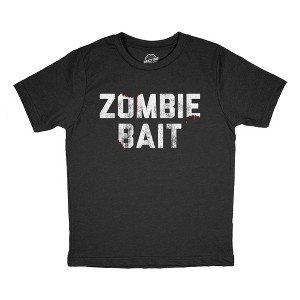 Youth Funny T Shirts Zombie Bait Sarcastic Halloween Graphic Novelty Tee For Kids - Crazy Dog Youth T Shirt For Halloween Season - 1 of 4