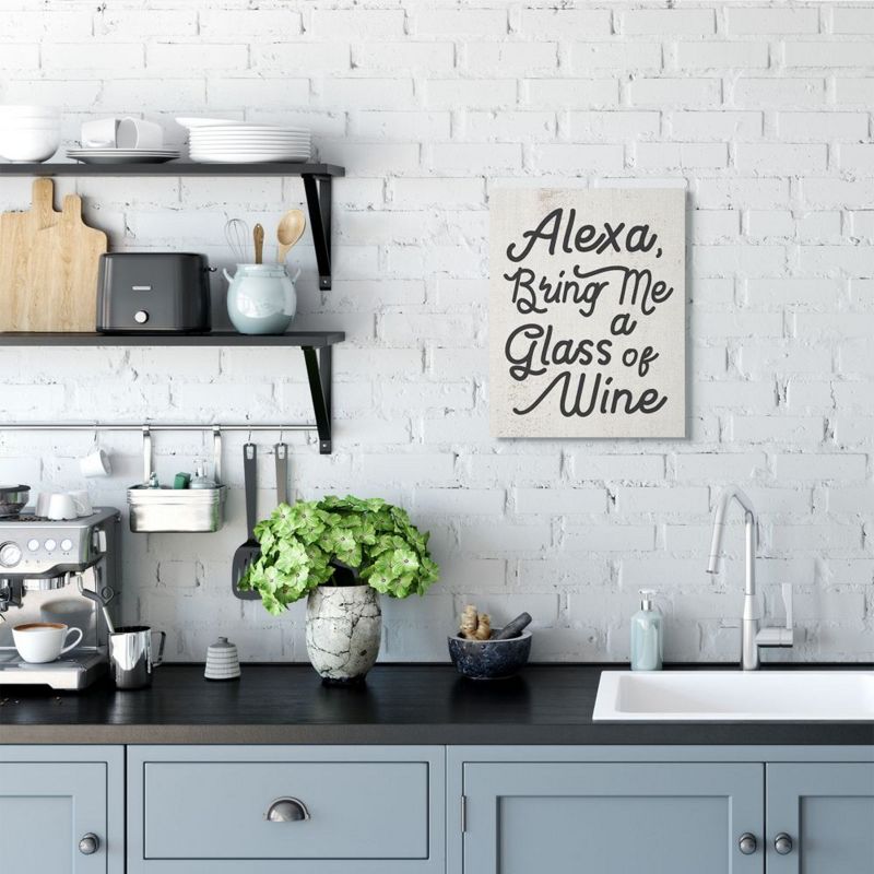Stupell Industries Alexa Bring Me Wine Distressed Kitchen Sign, 3 of 6