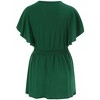 Clearlove Maternity Shirts V Neck Ruffled Sleeve Floral Tops Pleated Ruffle Hem Lightweight Summer Casual Tunic Blouses - 3 of 3