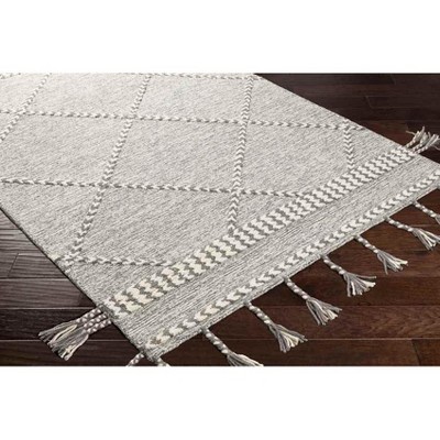 Leyton Medium Gray Geometric Wool Handmade Tufted Rug 2' x 3'