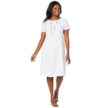 Jessica London Women's Plus Size Short Sleeve Fit and Flare Dress