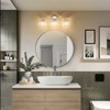 Rennnsan Yelorra 24"W Hardwired 3-Light Globe Textured Glass Mid-Century Modern Dimmable Vanity Light - 2 of 4