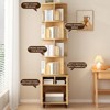 ORRD 5-Tier Rotating Corner Bookshelf with Drawer, 360° Floor-Standing Bookcase for Small Spaces - 3 of 4