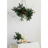 AuldHome Design Hanging Metal Wreath Chandelier/Hanger, Ceiling Mount Black Metal Floral Greenery Display - 4 of 4
