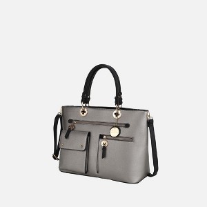 MKF Collection Julia Vegan Leather Color-block Women’s Satchel Bag by Mia k - 1 of 4