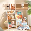 Infurnic Decorative Bookshelf for Kids Rooms, 3 Tier Sling Bookcase Toy Organizer Toddler Nursery Book Shelves, White, 32.7"x 11.8" x 28.9" - 3 of 4