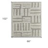 Gray and Ivory Wool Geometric Hand Woven Area Rug - 3 of 4