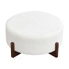 Christopher Knight Home Ralph Contemporary Rubberwood Uphostered Round Ottoman - 2 of 4