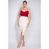 Slickblue Women's Midi Skirt, Faux Leather High-Rise Cargo, Front Slit Detail, Utility Style, New Cream/Gold/Silver, S-L - 3 of 4