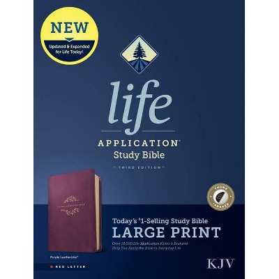 KJV Life Application Study Bible, Third Edition, Large Print (Red Letter, Leatherlike, Purple, Indexed) - (Leather Bound)