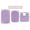 Radiant Bathroom Rugs Set, Washable Rug, Extra Soft and Absorbent bath Rug, Bath Mat Set, Bath Floor Mat Non-Slip, 3 Pcs Set with Contour, Purple - 3 of 4