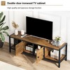 75" TV-Compatible 65" TV Stand | Entertainment Center with Adjustable Legs | TV Console with Open Shelves & Doors for Living Room & Entryway - 4 of 4