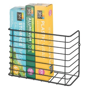 mDesign Metal Wall & Cabinet Door Mount Kitchen Storage Basket - 1 of 4