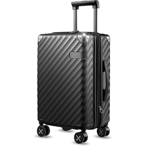 LUGGEX Luggage with Spinner Wheels, Polycarbonate Expandable Hard Shell Suitcase, Carry On 20 Inch, Charcoal Metallic - 1 of 4