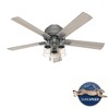 Hunter Fans 52" Hartland Lighted Ceiling Fan Matte Silver Finish with 5 Light Gray Oak Blades and Integrated LED Light Kit - 4 of 4