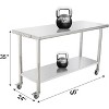 Commercial Stainless Steel Table for Prep & Work, 60 x 24 in Kitchen Food Prep Table with Adjustable Under Shelf and Hooks, for Warehouse,Garage - 3 of 4