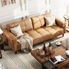 COZONY 83.1" Faux Leather 3-Seater Sofa Couch, Oversized Upholstered Loveseat with Back Cushion, Mid-Century Modern Couch for Living Room, Office - 4 of 4