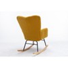 Zeus & Ruta 31.5 in.W Teddy Fabric Accent Rocking Gilder with High Backrest - 4 of 4