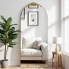 Arched Full Length Mirror, 71"x31" Floor Mirror with Stand, Tempered Full Body Mirror and Removable Wood Art Carving for Bedroom Living Room, Glod - 2 of 4